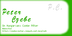 peter czebe business card