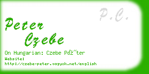 peter czebe business card